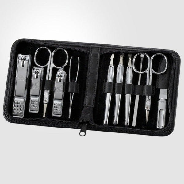 777 Three Seven Nail Clippers Kits Files Set DS-16000 Silver With Case